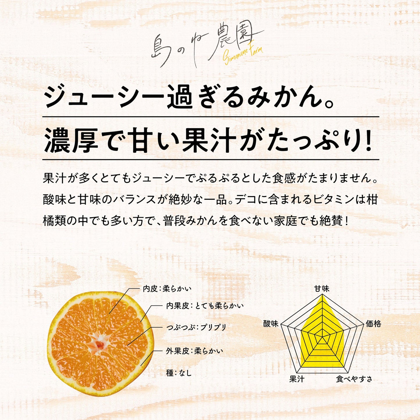 島のねデコ【愛媛みかん/木成り完熟/サイズ混合/3.5kg】